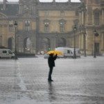 Rain (outside Louvre, Paris, France)