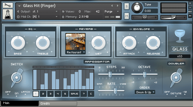 Glass sample library for Kontakt