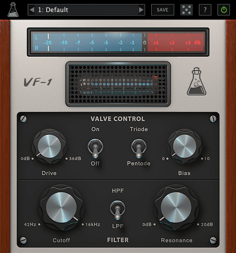 AudioThing Valve Filter VF-1 GUI