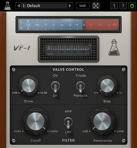 AudioThing Valve Filter VF1 GUI