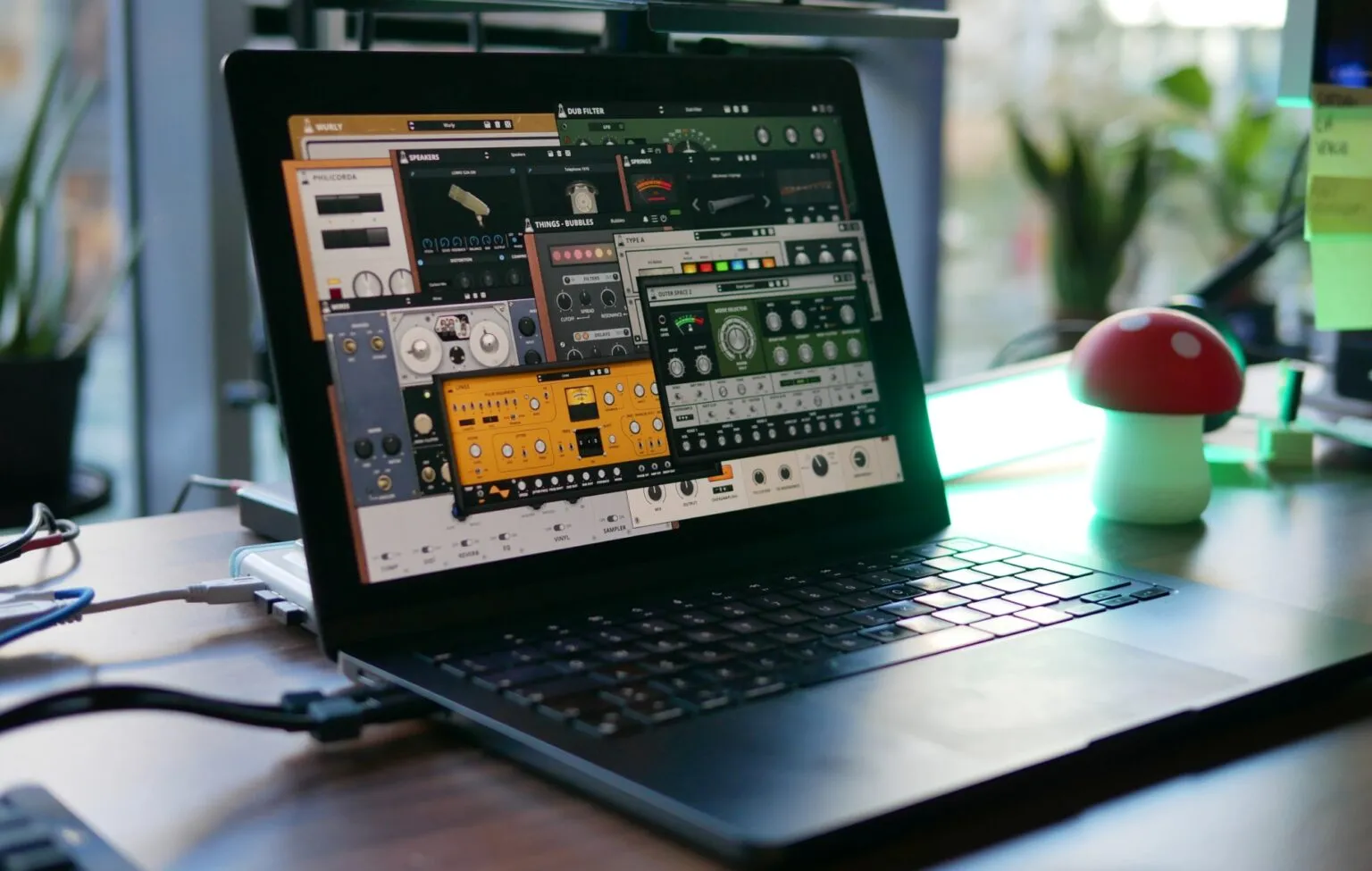 AudioThing plugin collection running on a MacBook
