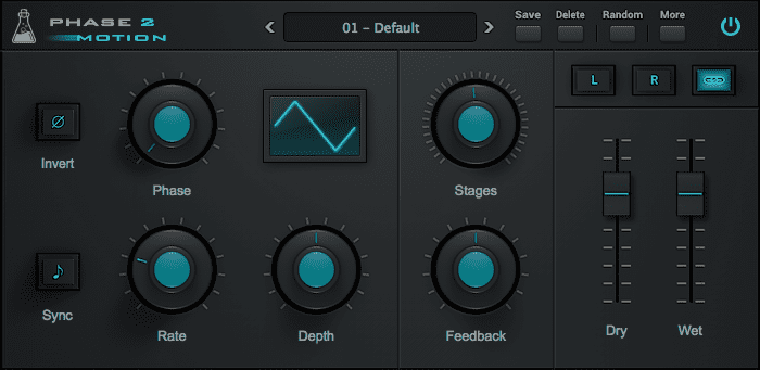 Phase Motion 2 - Advance Stereo Phaser Plugin - GUI