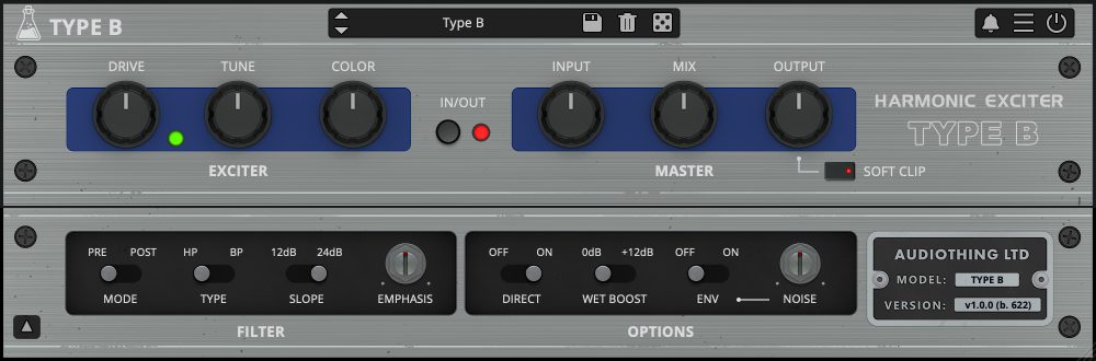 Type B - Aphex Exciter Plugin - Vintage Exciter - GUI