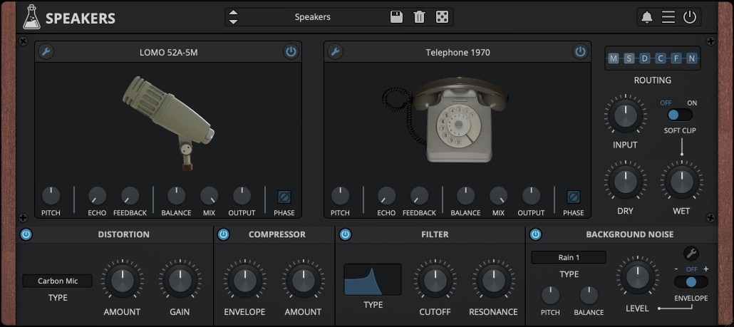 Speakers - Microphone and Speaker Simulations Plugin - GUI