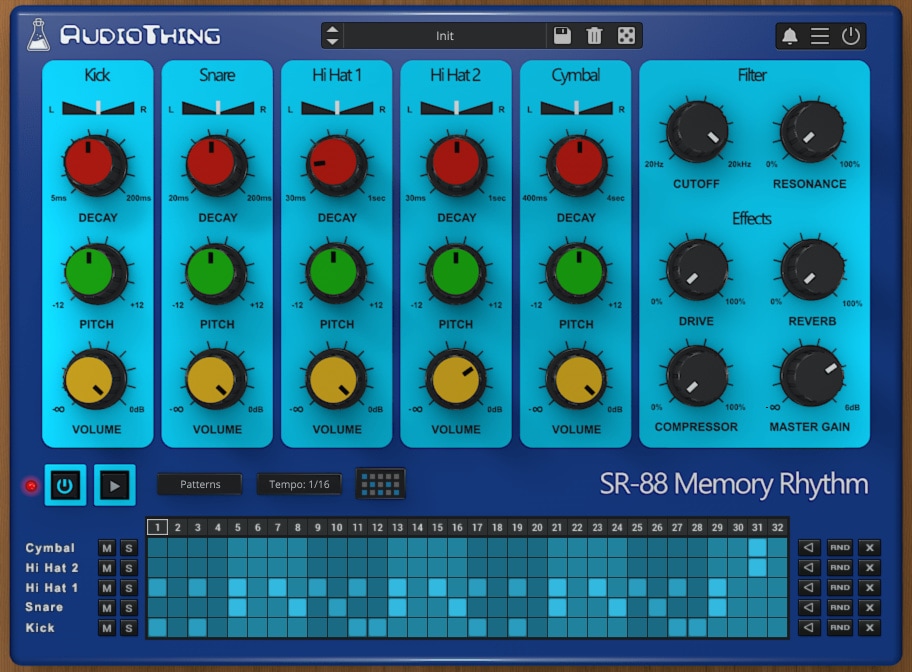 SR-88 - Sound Master Memory Rhythm SR-88 Plugin - GUI