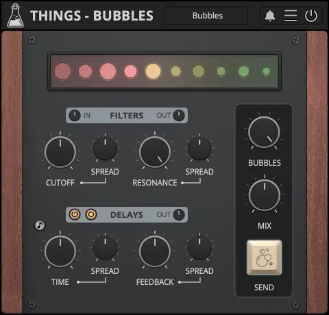 Things - Bubbles, Filterbank Delay Plugin - GUI