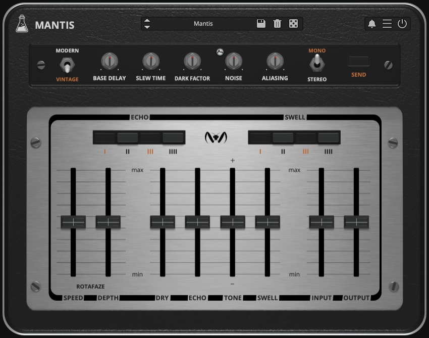 Mantis, Vintage BBD Echo Plugin - VST2, VST3, AU, AAX, CLAP