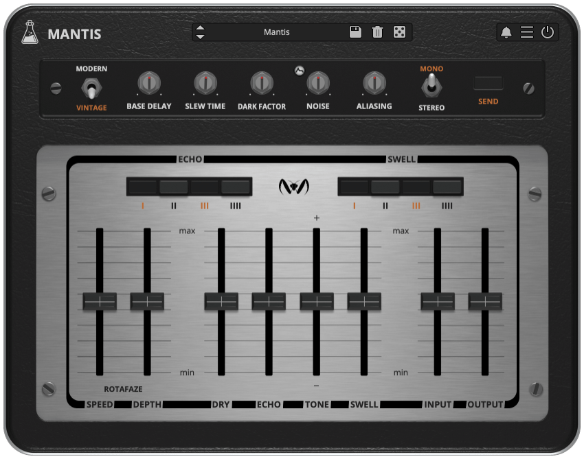Mantis, Vintage BBD Echo Plugin - VST2, VST3, AU, AAX, CLAP