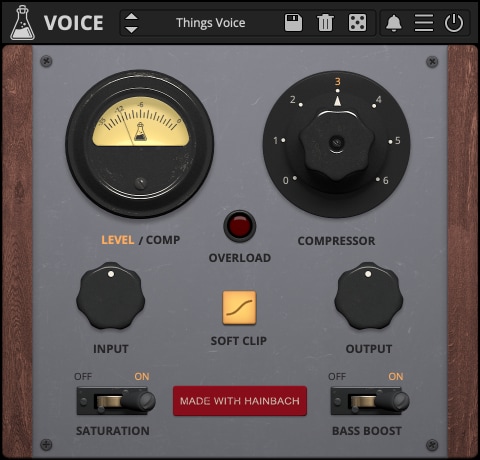 Things - Voice, Voice-Optimized Compressor by Hainbach - GUI