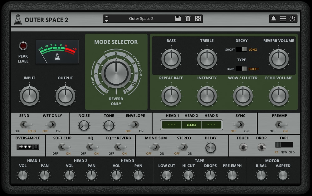 Outer Space, Roland Space Echo Emulation Plugin - RE201
