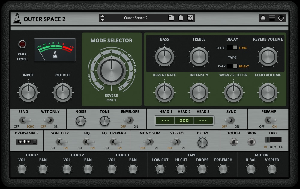 Outer Space, Roland Space Echo Emulation Plugin - RE201