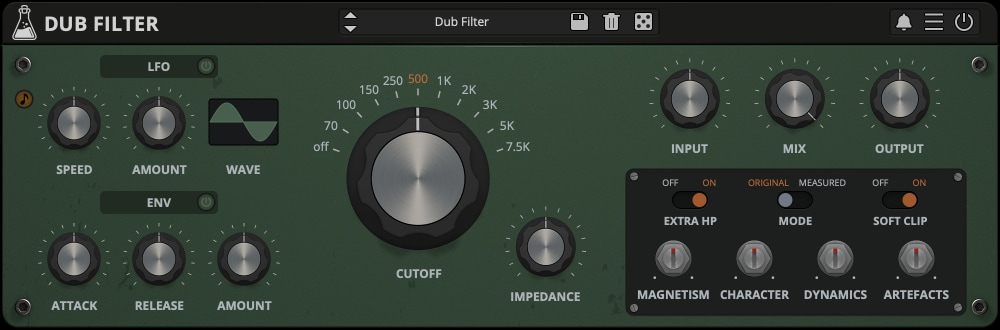 Dub Filter, Vintage High Pass Filter - VST2, VST3, AU, AAX, CLAP