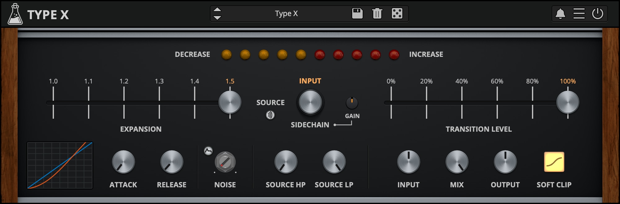 Type X - Dynamic Range Expander - dbx 1BX Emulation - GUI