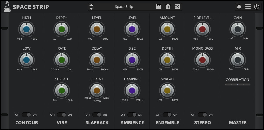 Space Strip - Modular Channel Strip Plugin - GUI