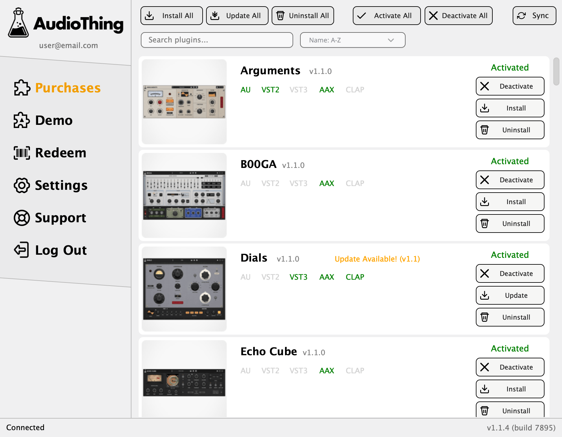 AudioThing Plugin Manager - GUI